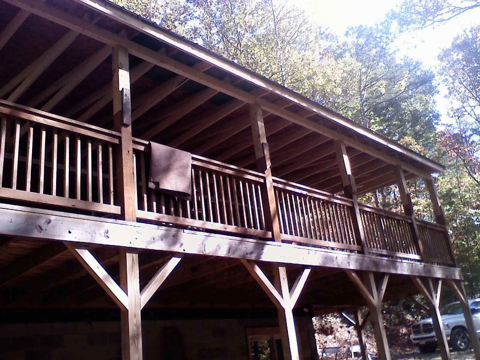 Timber framing under a new elevated porch and deck — Roof Leak Repair in Yorklyn by Roofing Brothers